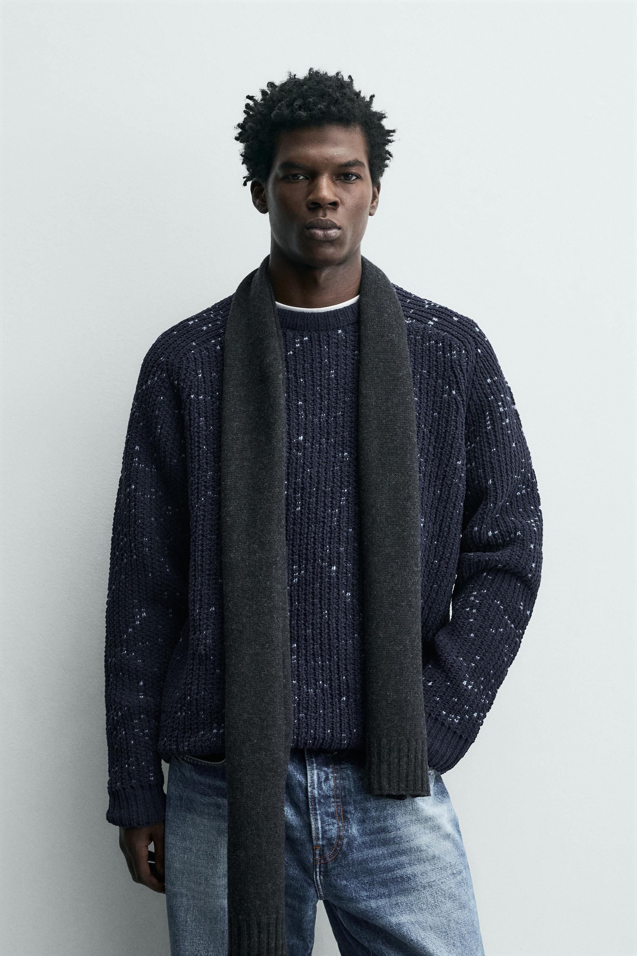 PULL EN CHENILLE À CONTRASTE
