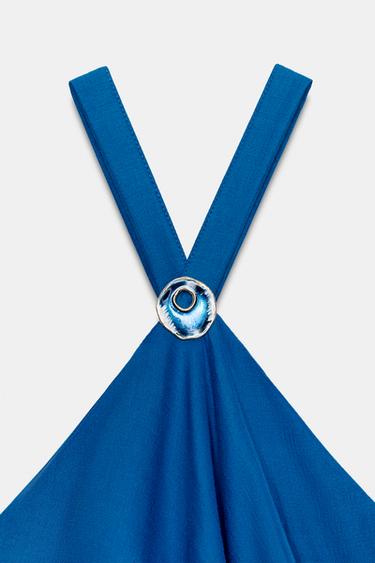 ROBE LONGUE À VOLANTS - Cobalt de Zara - Image 10