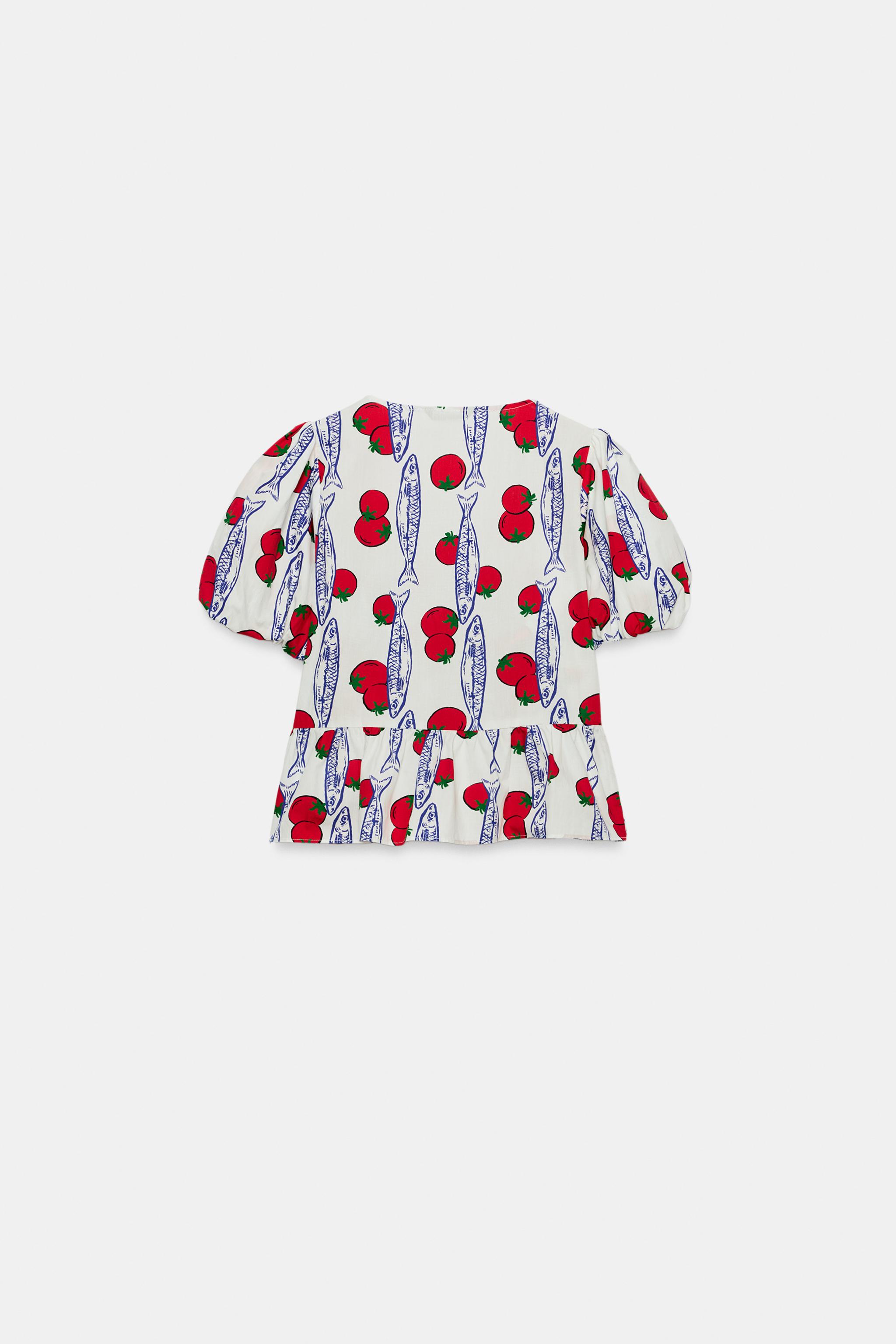 PRINTED SHIRT WITH BOWS