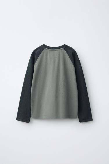 CONTRAST RAGLAN LONG SLEEVE T-SHIRT — Dark gray 2