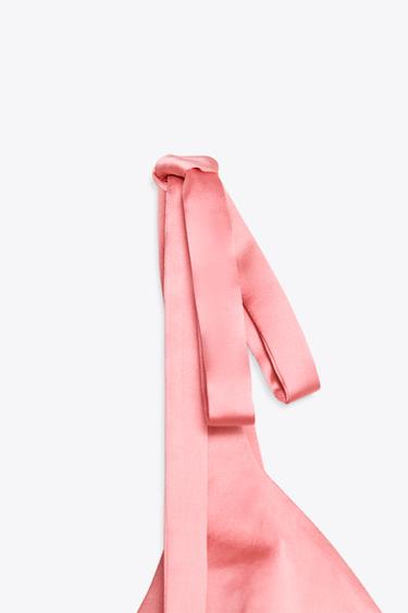 TOP SATINÉ LACETS - Rose chewing-gum de Zara - Image 6