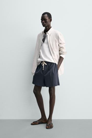 BERMUDA JOGGER STRUCTURÉ - Bleu de Zara - Image 3