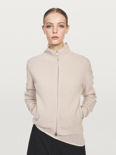 Cardigan cremallera 100% cashmere - Beige de Zara