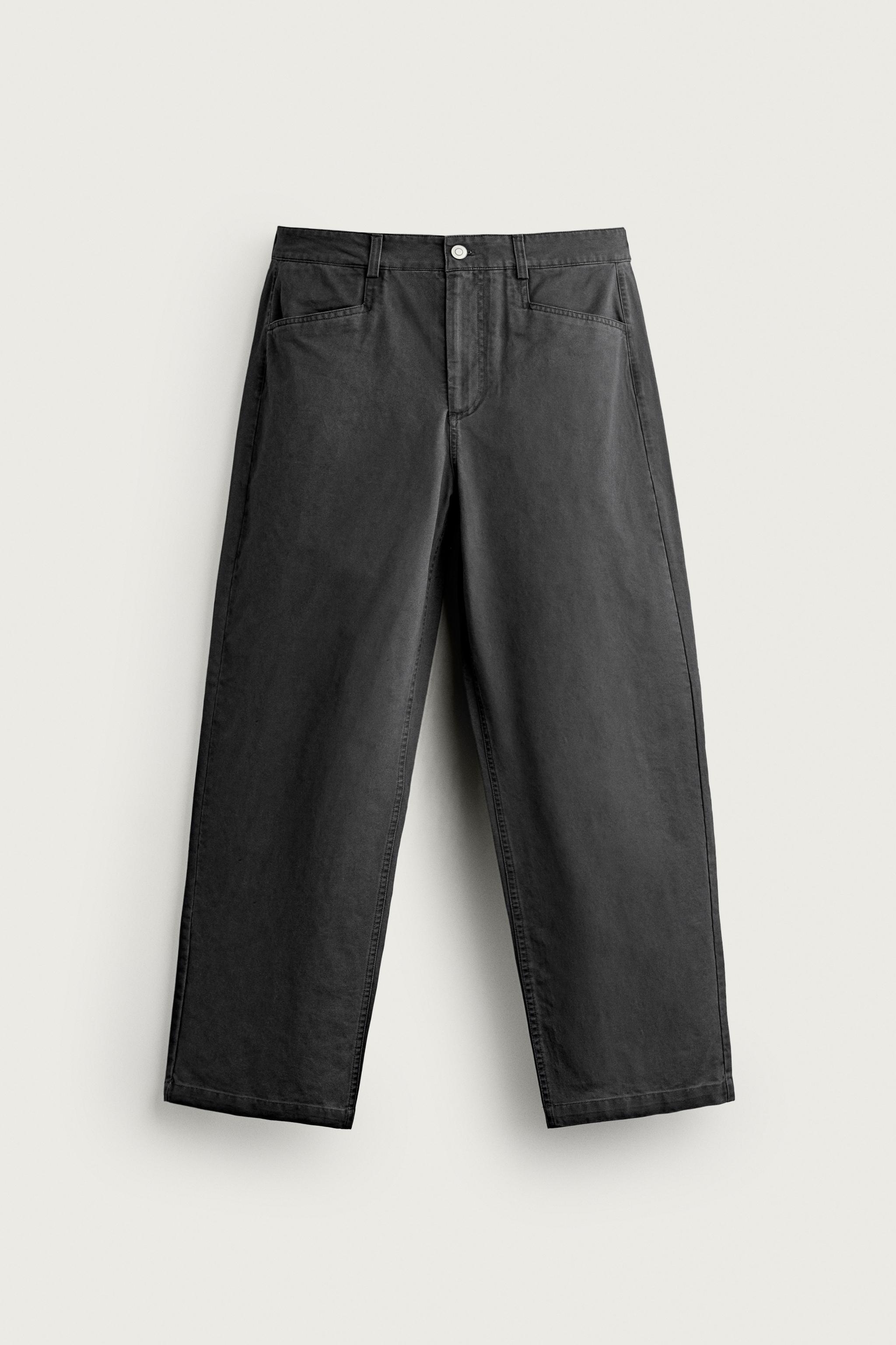 WASHED STRAIGHT-FIT CHINO PANTS