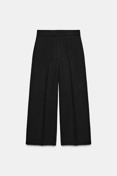 Zara 高腰寬管褲 - 黑色