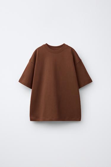 PLAIN T-SHIRT - Chocolate by Zara