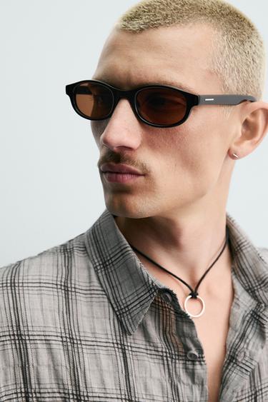 EMBOSSED CHECK SHIRT - Grey by Zara - Image 5