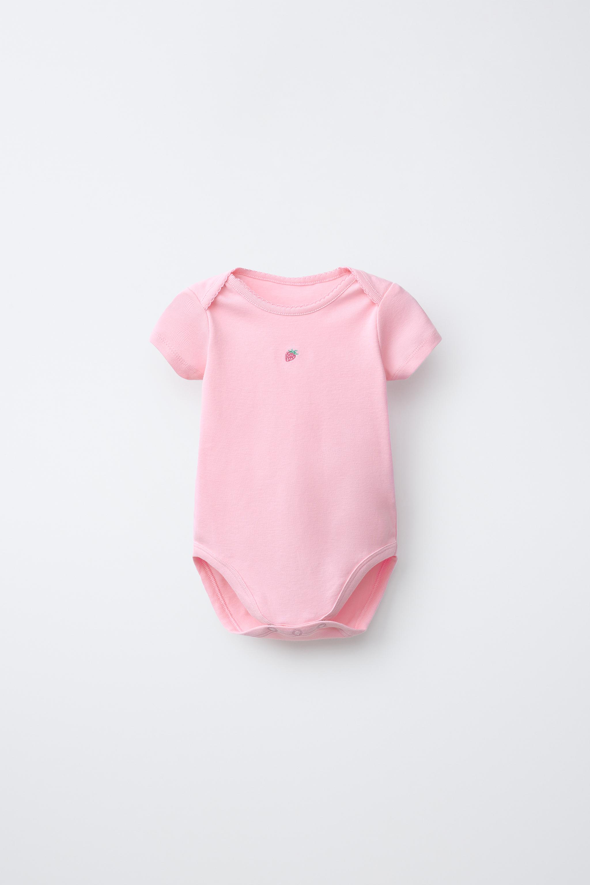 FIVE-PACK SHORT SLEEVE FLORAL & STRAWBERRY BODYSUITS