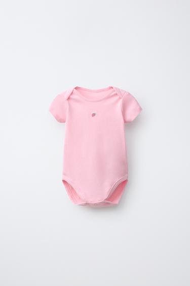 5-PACK OF SHORT SLEEVE FLOWER & STRAWBERRY BODYSUITS - Pink by Zara - Image 1