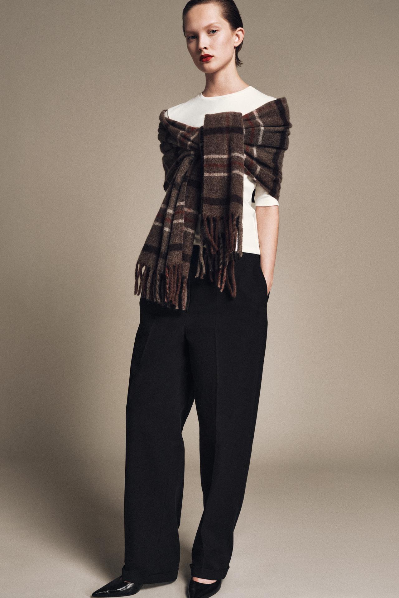 ZW COLLECTION HIGH-RISE PLEATED PANTS — Black