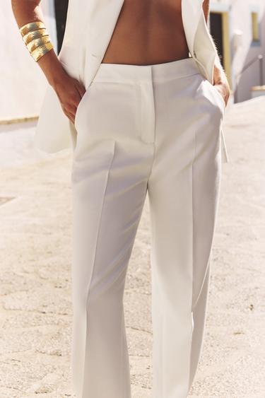 STRAIGHT-LEG TROUSERS - Ecru by Zara
