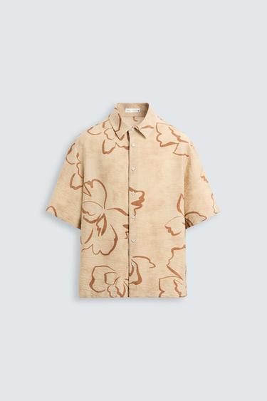 CAMISA ESTAMPADO ABSTRACTO - Tostado de Zara