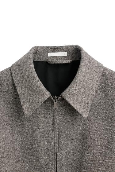 TEXTURED ZIP-UP JACKET - Brown by Zara