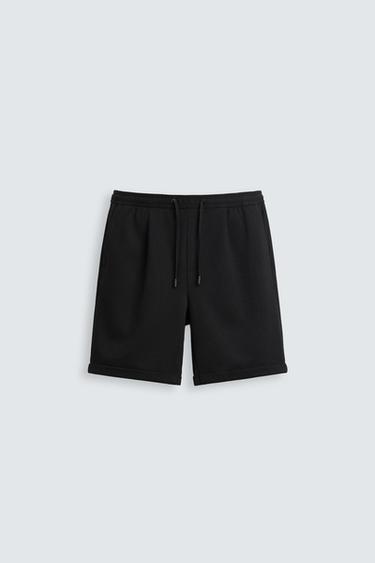 Zara STRETCH SHORTS - Black