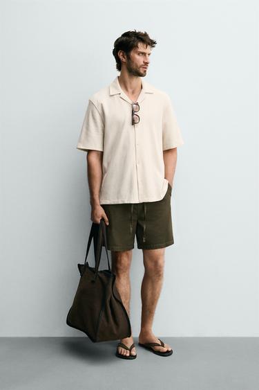 Zara TEXTURED REGULAR FIT SHIRT - Ecru - Image 0