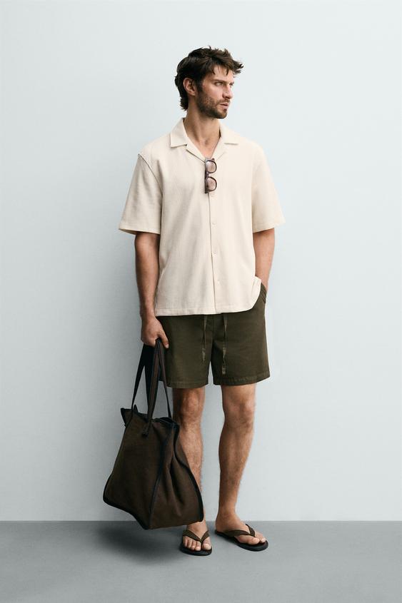 TEXTURED REGULAR FIT SHIRT - Ecru by Zara - Image 0