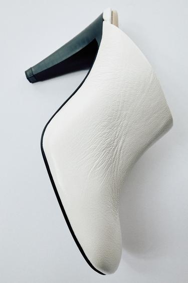 MULE TACÓN PIEL - Blanco de Zara