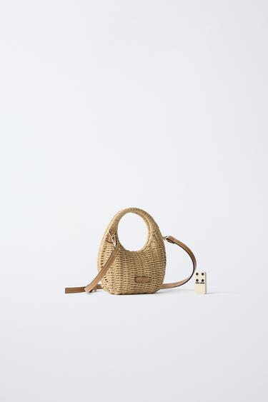 RAFFIA EFFECT CROSSBODY BAG - Ecru White by Zara - Image 6