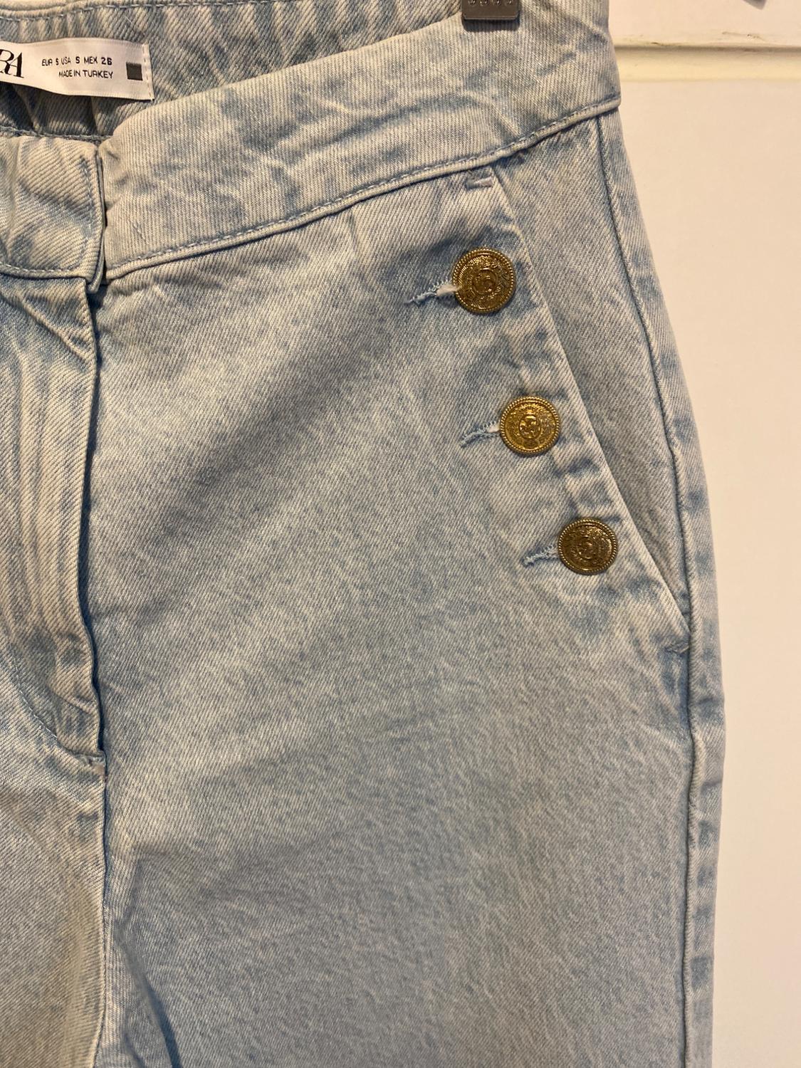 STRAIGHT FIT TROUSERS WITH GOLDEN BUTTONS - Image 2
