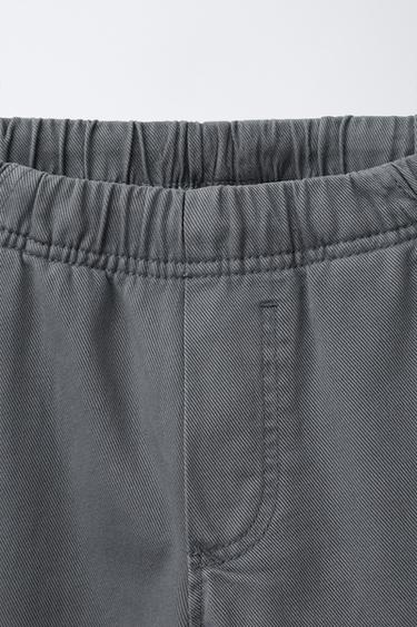 PANTALON SERGÉ CARGO - Bleu / Gris de Zara - Image 2