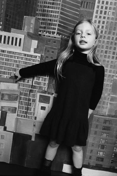 Zara MINO BOWS KNIT DRESS - Anthracite grey