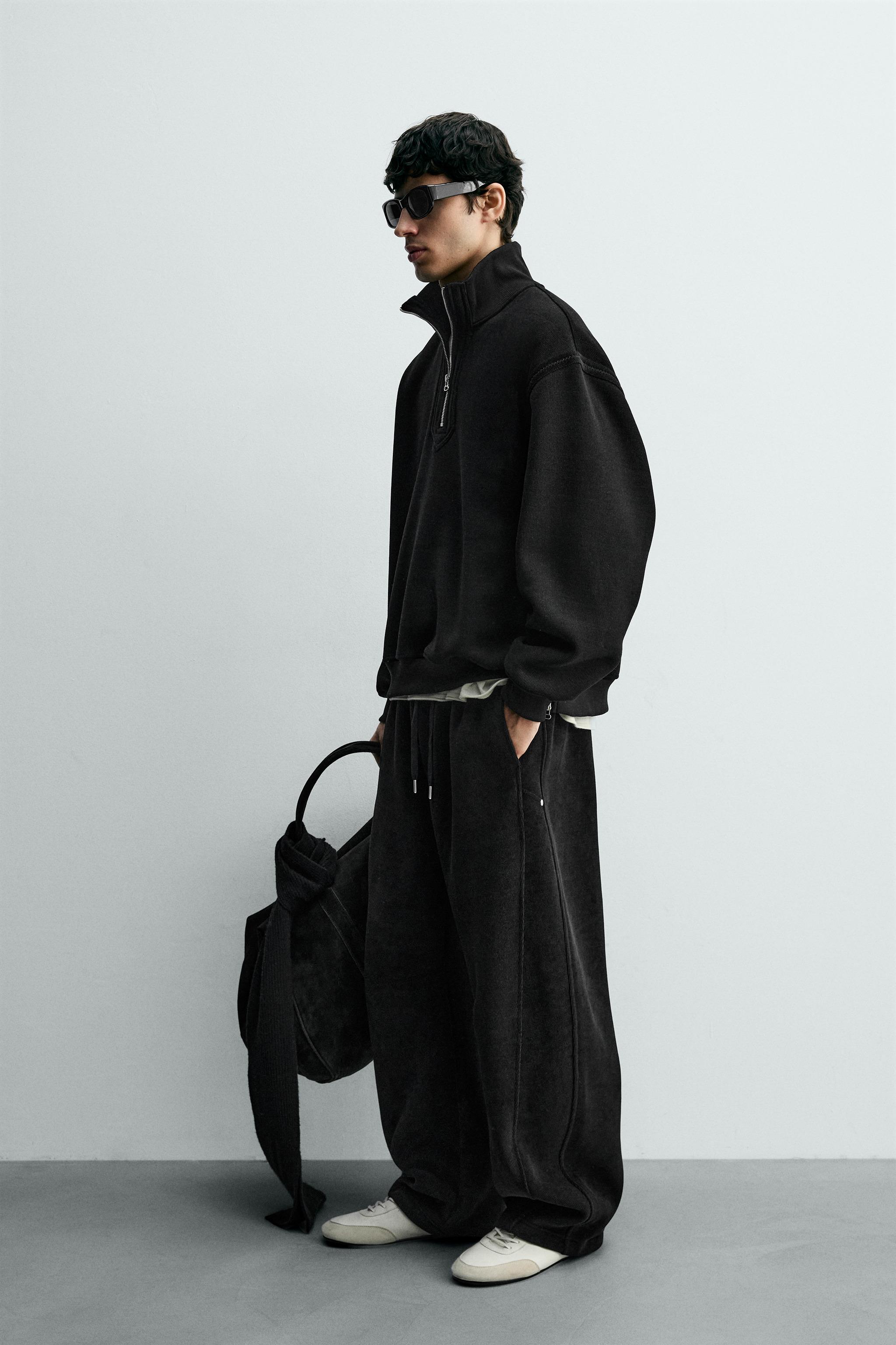 バルーンフィット コーデュロイパンツ - ブラック | ZARA Japan / 日本