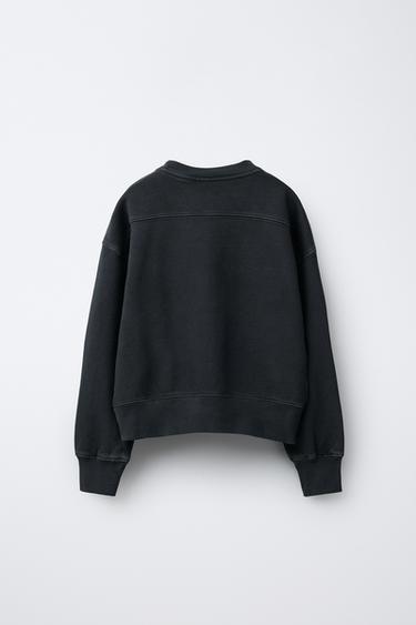 VARSITY PRINT SWEATSHIRT - Anthracite grey by Zara - Image 1