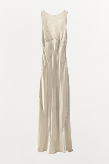 LIMITED EDITION CRINKLED-EFFECT SATIN DRESS - Beige by Zara