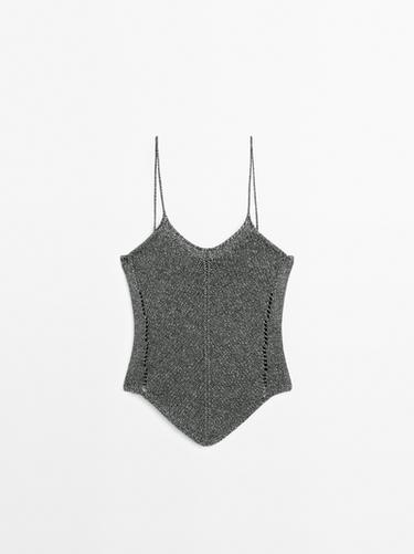 Zara 100% cotton knit top - Anthracite grey