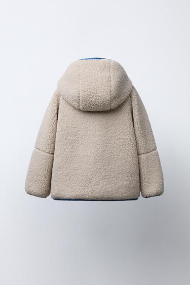 FAUX SHEARLING JACKET WITH CONTRAST TRIMS - Ecru by Zara