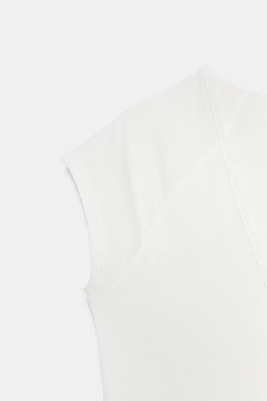 HAUT COL EN V - Blanc cassé de Zara - Image 6