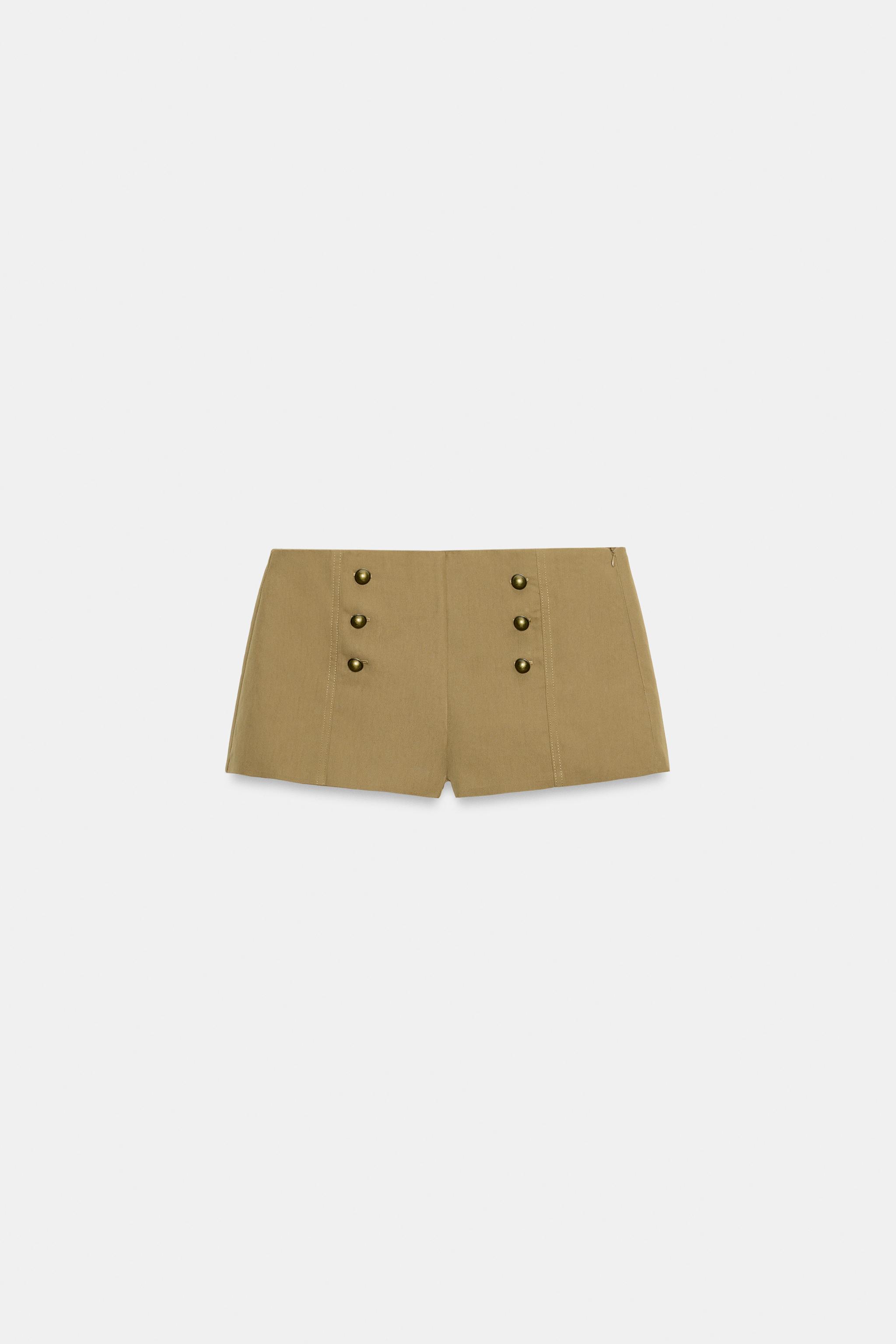 MINI SHORT EN SERGE À BOUTONS