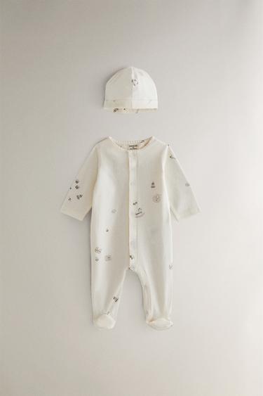 ENSEMBLE DE NAISSANCE IMPRIMÉ BÉBÉ - Crème de Zara - Image 0