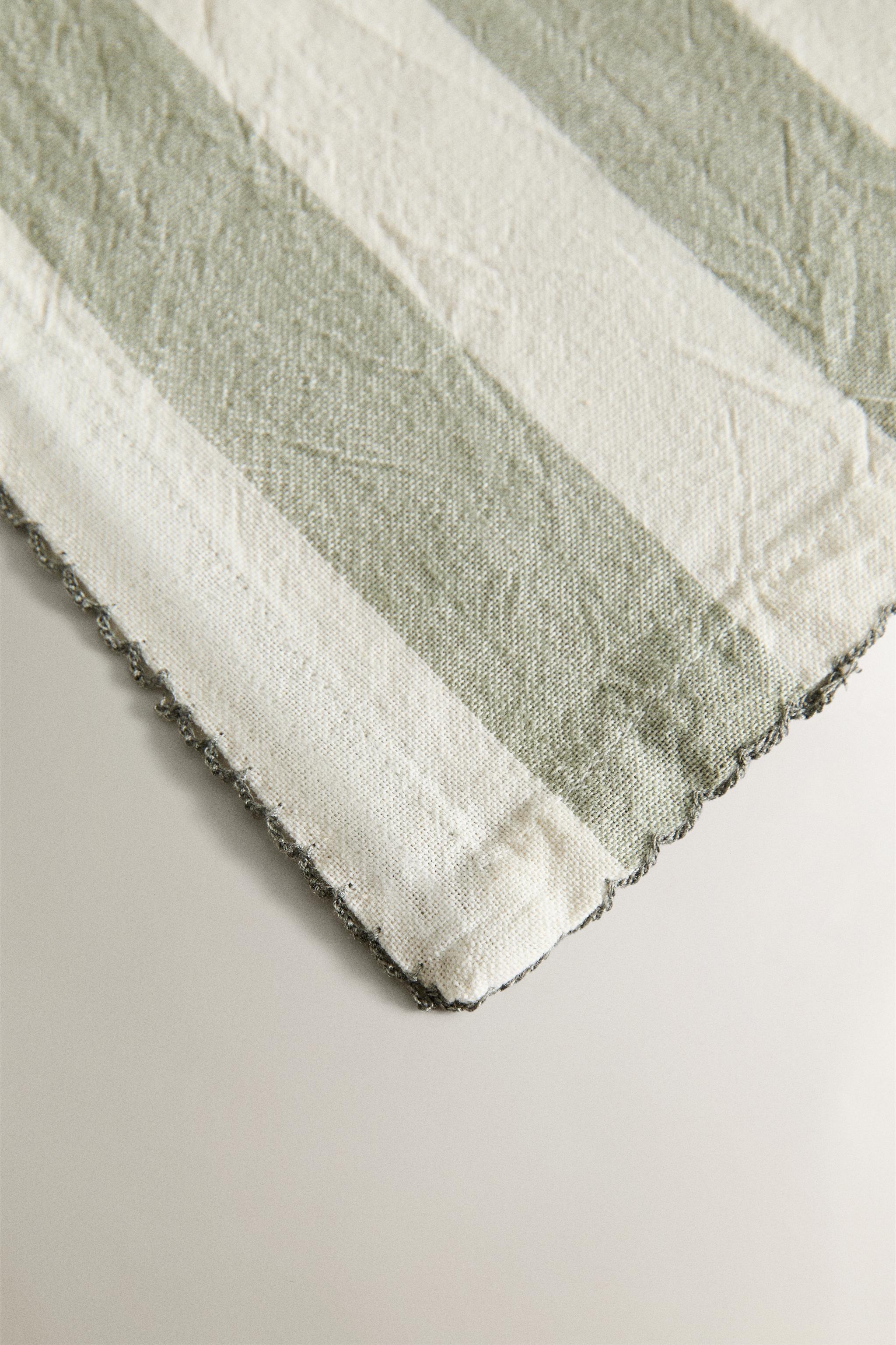 DYED THREAD STRIPED TABLECLOTH