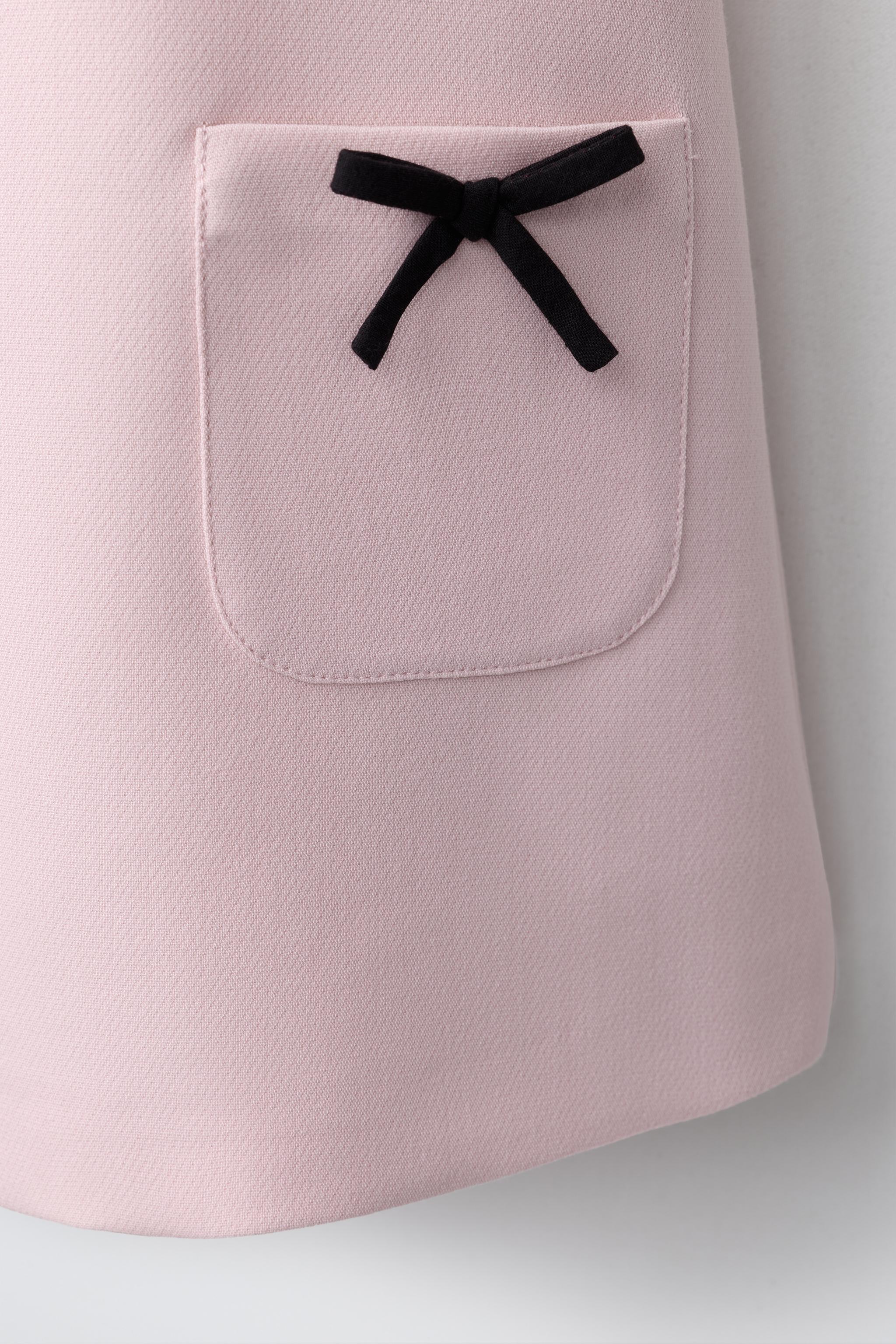 Детские платья Zara CONTRAST PIPING AND BOW DRESS — фото 4