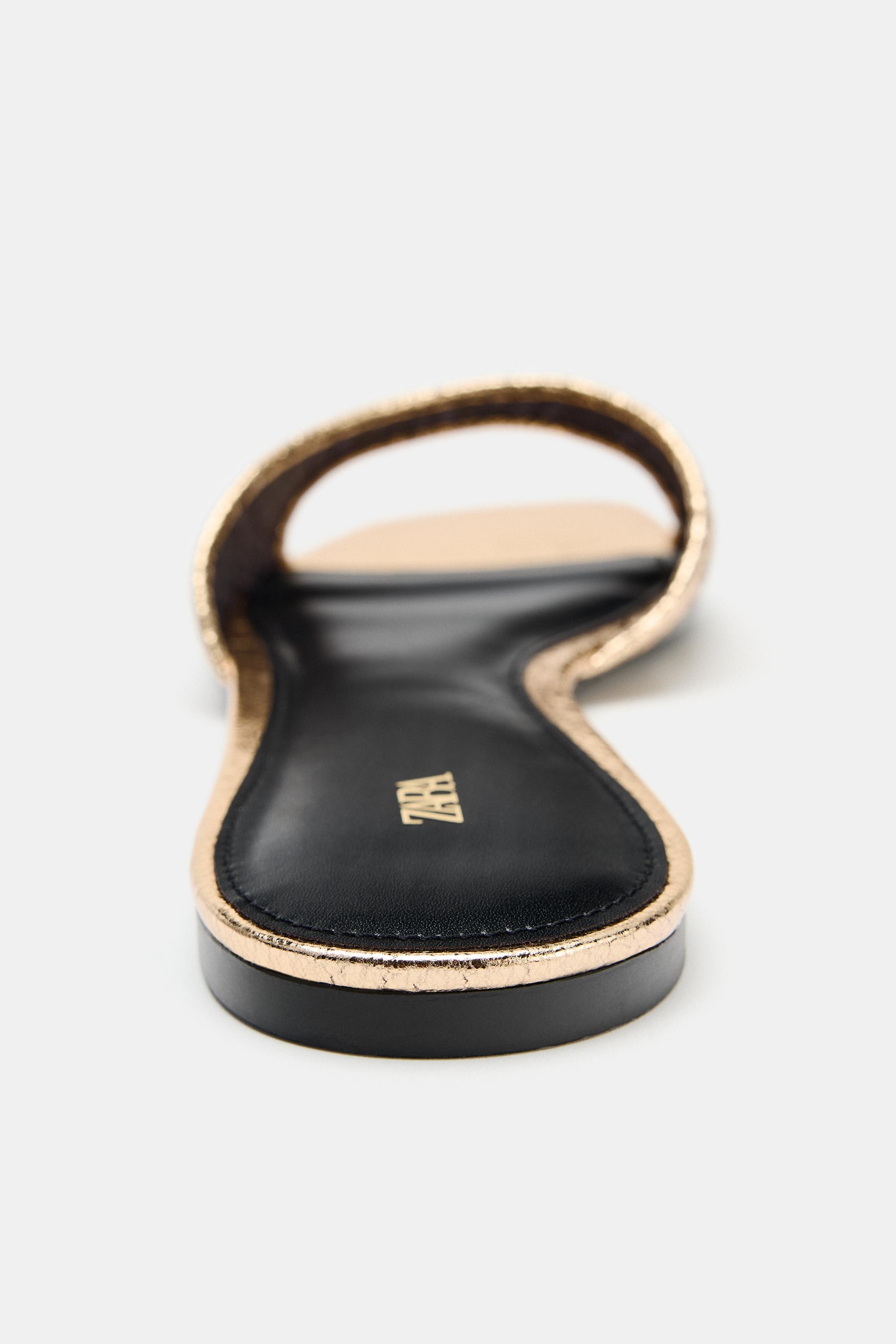 Женские сандалии Zara BRAIDED FLAT SANDALS — фото 5