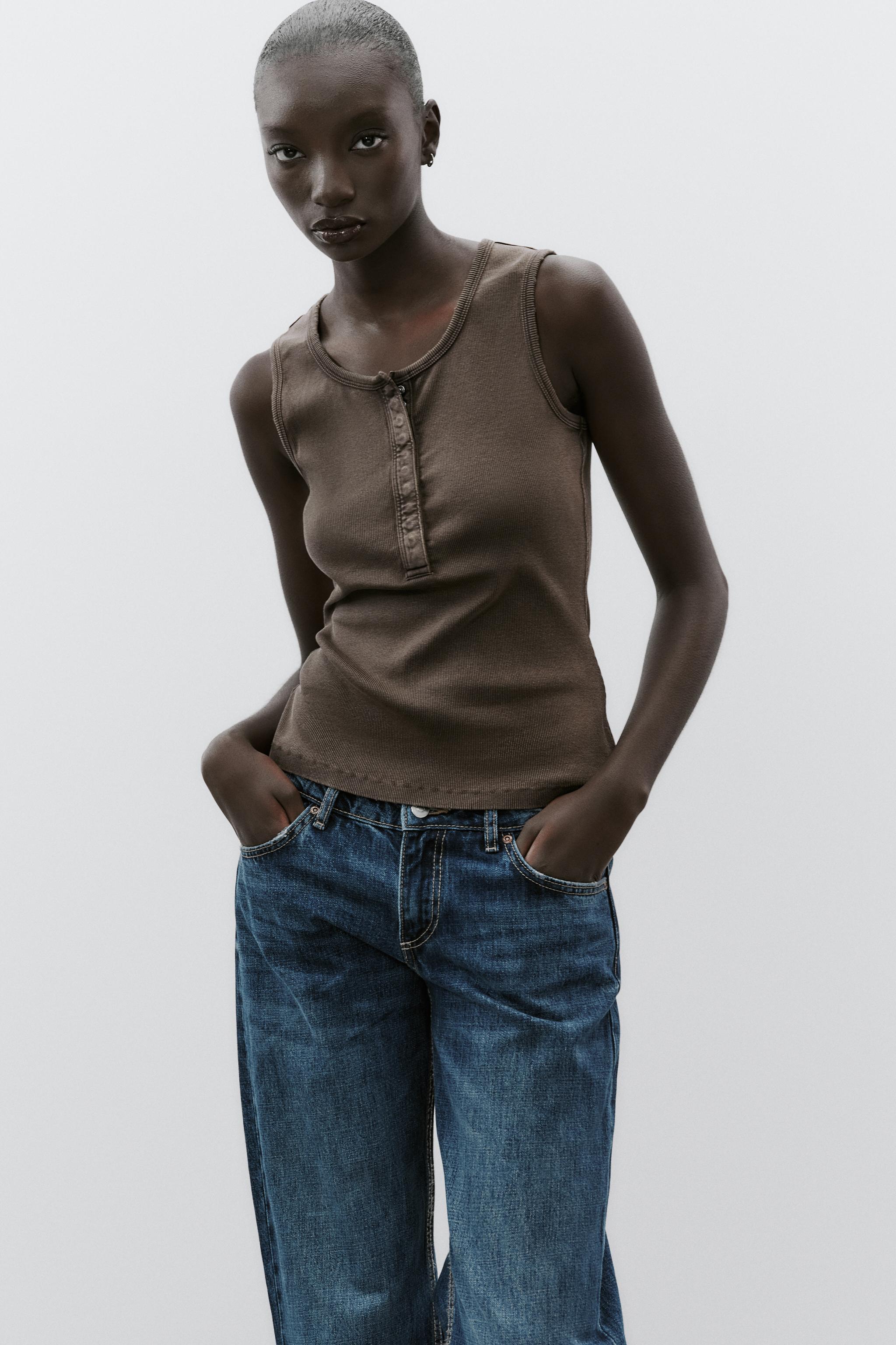 リブ グラデーション トップス - カーキ | ZARA Japan / 日本