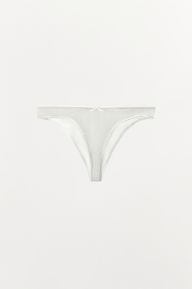 BASIS SLIPJE POINTELLE - Wit van Zara