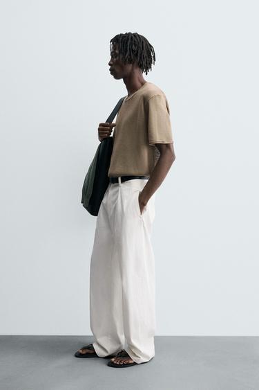 STRUCTURED KNIT T-SHIRT - Brown by Zara - Image 3