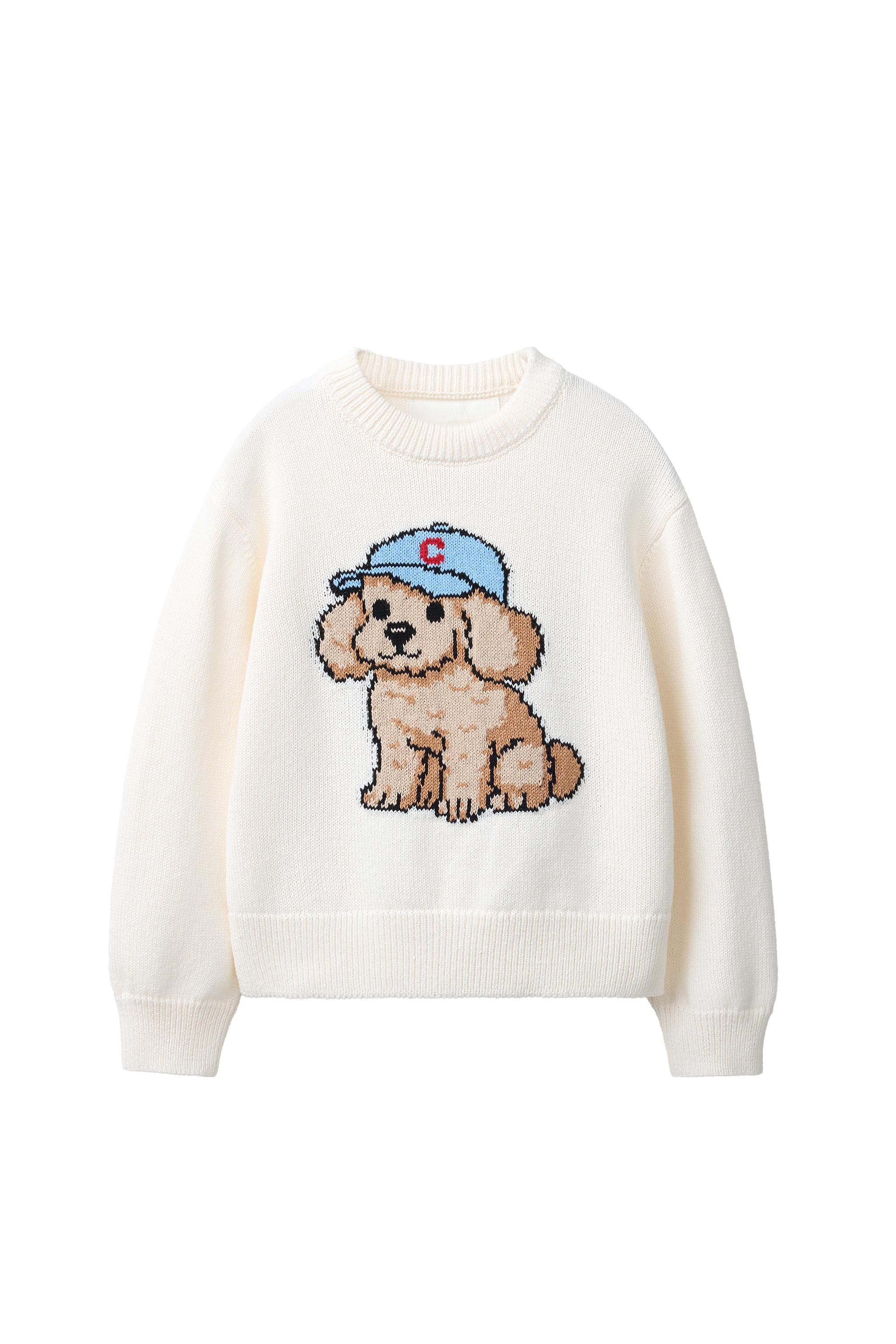 ドッグプリントニットセーター - エクリュ | ZARA Japan / 日本