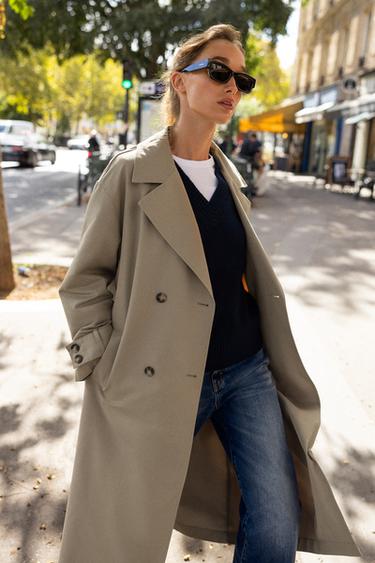 LONG TRENCH COAT - camel by Zara - Image 3