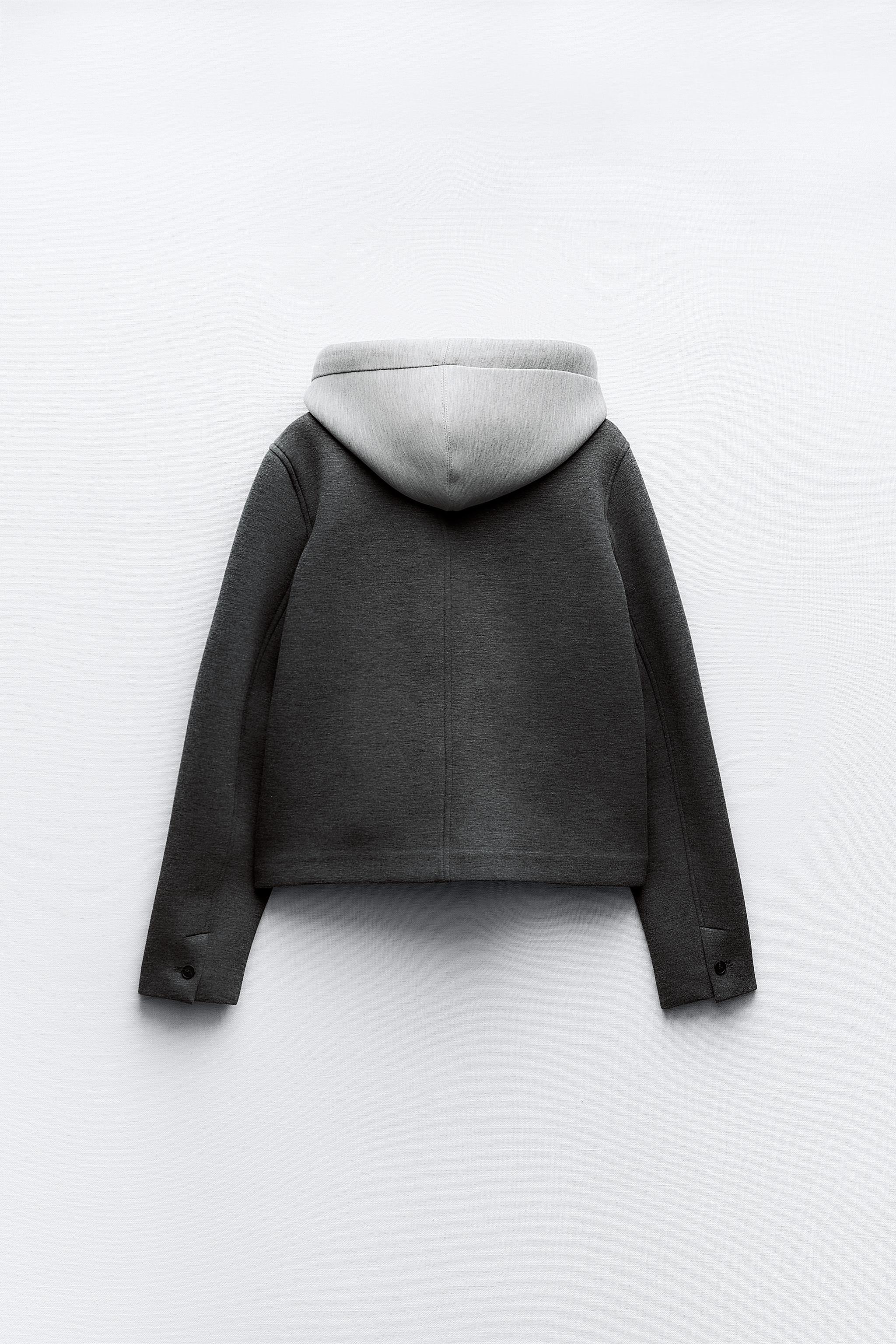 Escada - Gray Wool Blend Wide-Collar Zip-Up Jacket Sz 8 – Current