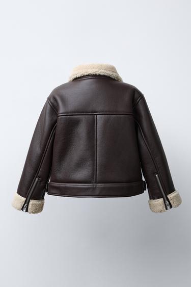 DOUBLE-FACED BIKER JACKET - Brown by Zara - Image 3