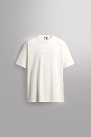 تيشرت بطبعة RUNNING - أبيض الخاص بـ Zara