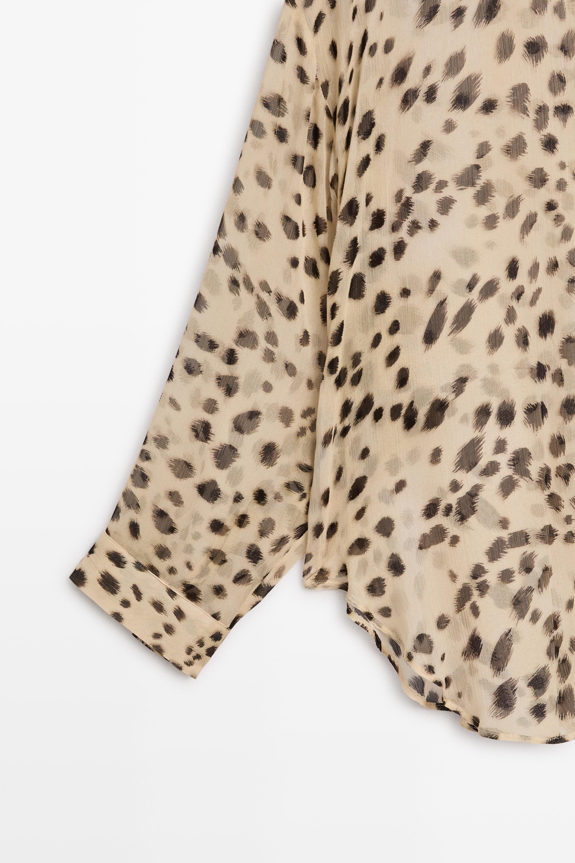 Animal print flowing shirt