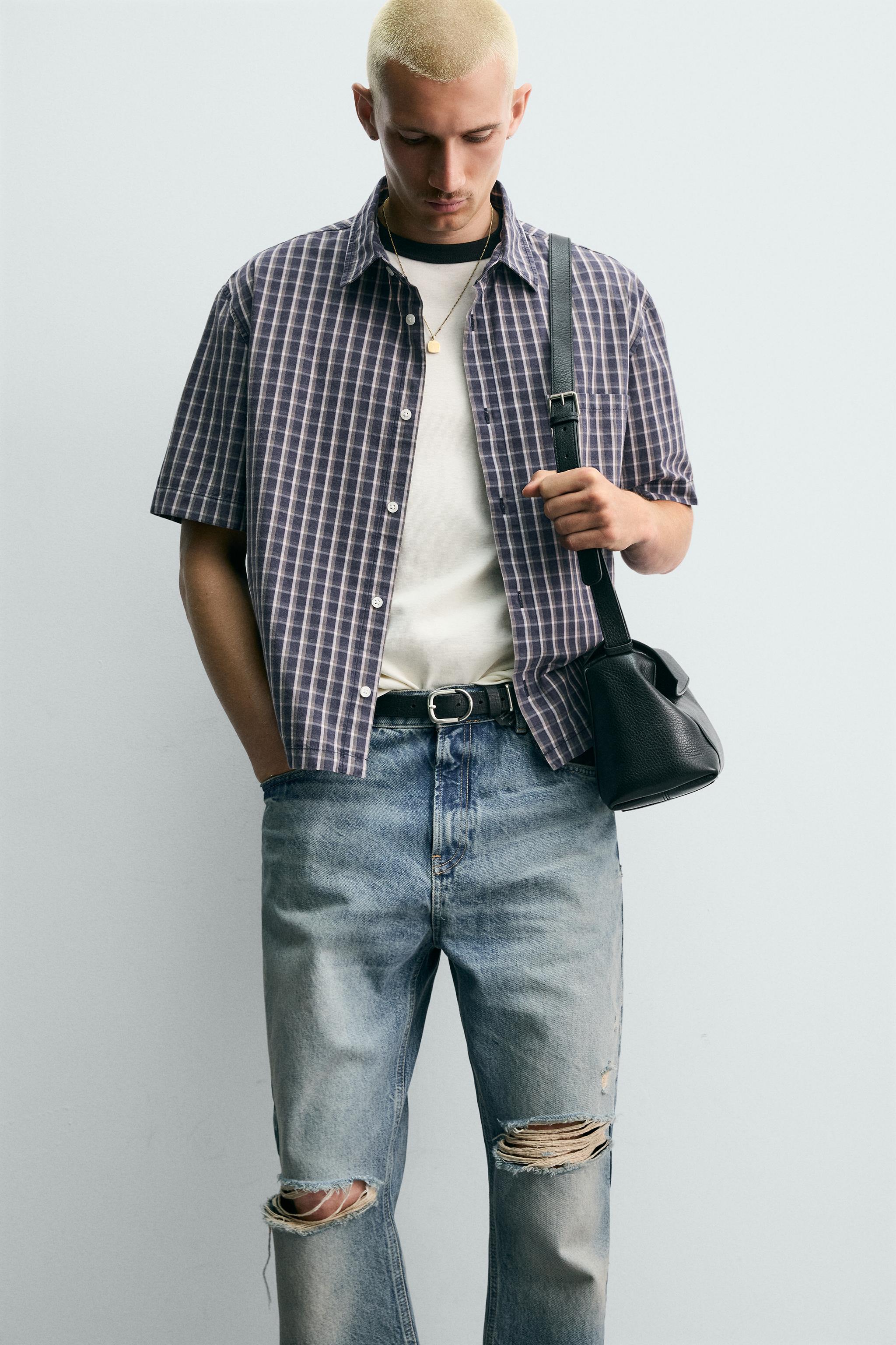 RELAXED FIT PLAID SHIRT