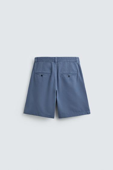 WASHED PLEATED BERMUDA SHORTS - Blue marl by Zara - Image 7