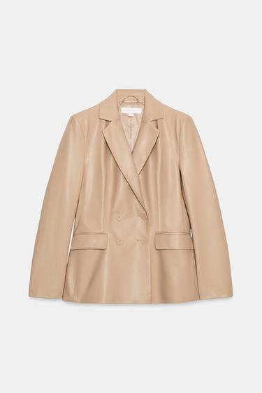 BLAZER DE POLIURETANO - Bege da Zara - Imagem 0