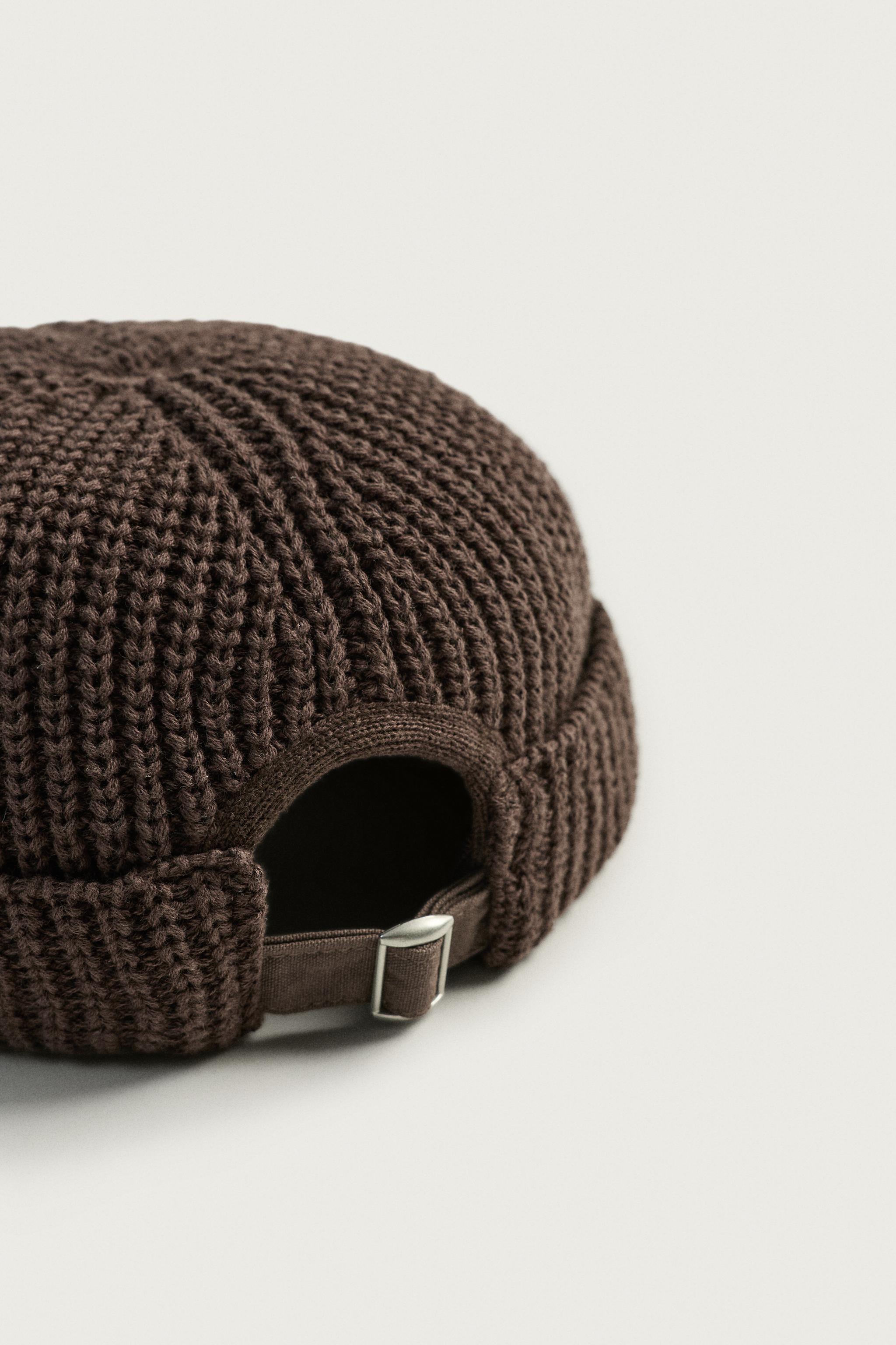 BONNET COURT EN MAILLE MÉLANGE COTON