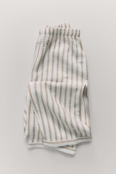 AGES 6-14 / TEXTURED STRIPED PYJAMAS - Ecru by Zara